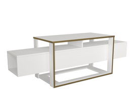 Hanah Home Mueble para TV Blanco y Dorado